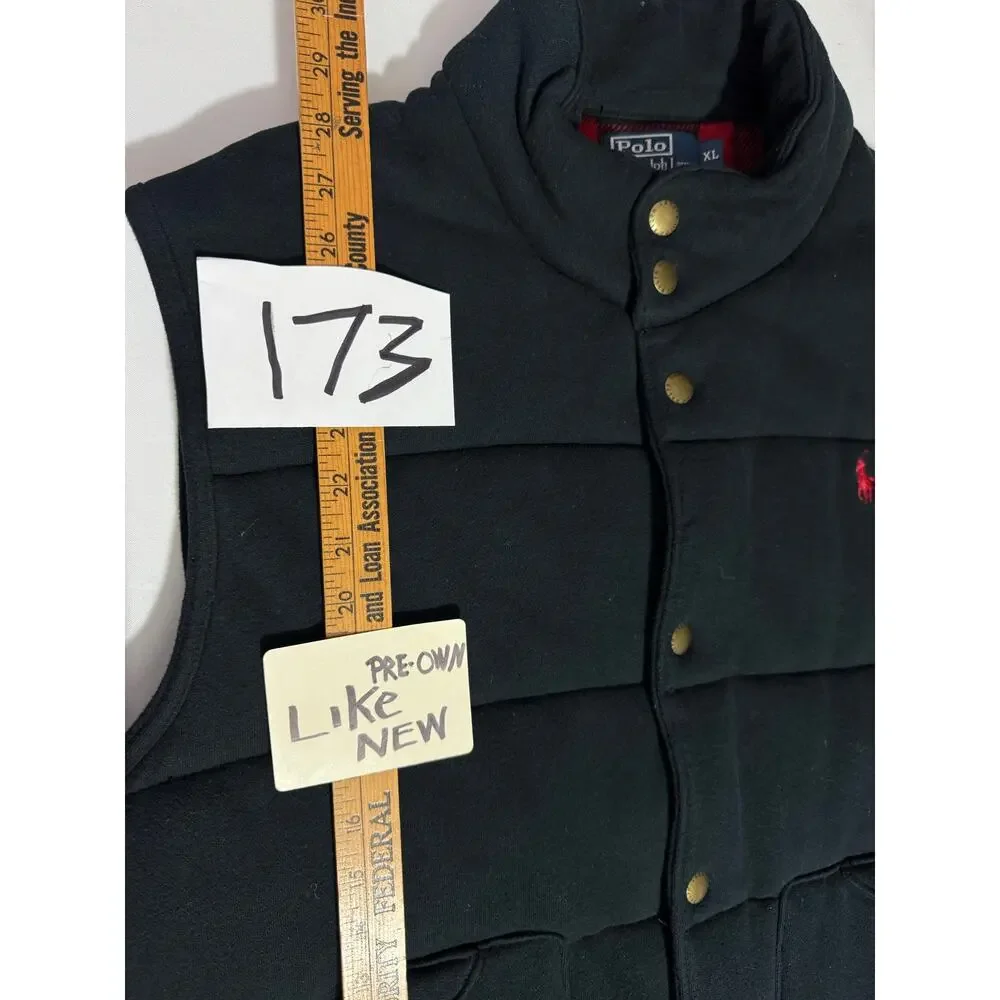 Vintage 90s Polo Ralph Lauren Flannel Lined Puffer Vest XL Quilt Buffalo Plaid
